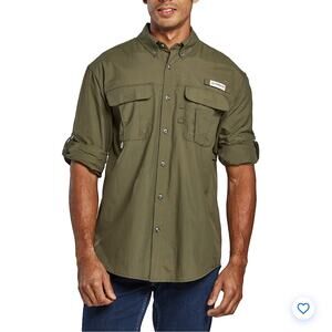2/$15 Magellan Outdoors Laguna Madre Long Sleeve Fishing Shirt Green Size XS